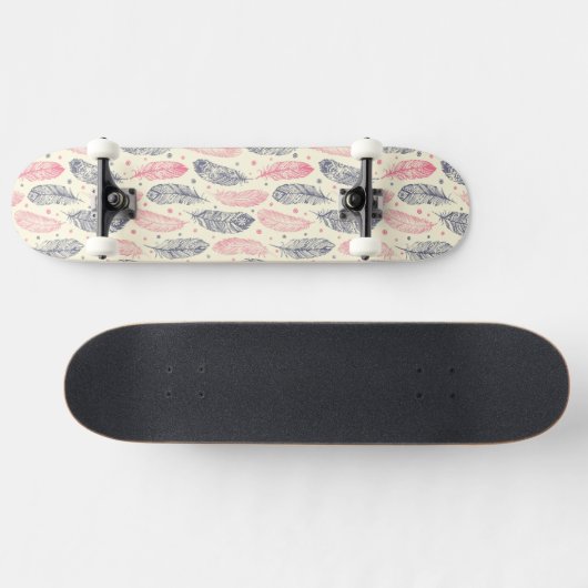 Roze en Paars etnisch vangpatroon Skateboard (Horizontaal)