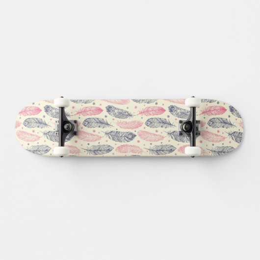 Roze en Paars etnisch vangpatroon Skateboard (Horizontaal)