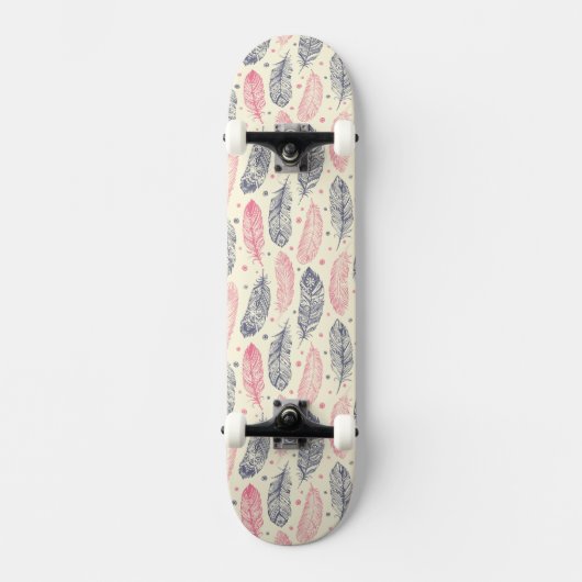 Roze en Paars etnisch vangpatroon Skateboard (Voorkant)