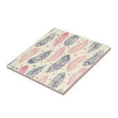 Roze en Paars etnisch vangpatroon Tegeltje (Zijkant)