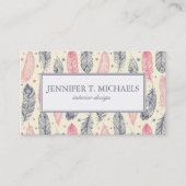 Roze en Paars etnisch vangpatroon Visitekaartje (Voorkant)