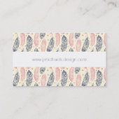 Roze en Paars etnisch vangpatroon Visitekaartje (Achterkant)
