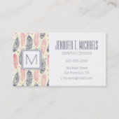 Roze en Paars etnisch vangpatroon Visitekaartje (Voorkant)