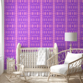 Roze en paars geometrisch patroon behang
