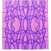 Roze en paars geometrisch patroon douchegordijn (Voorkant)