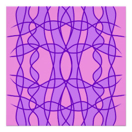 Roze en paars geometrisch patroon perfect poster