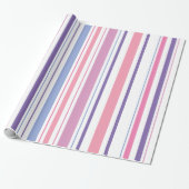 Roze en Paars gestripte verpakkingspapier Cadeaupapier (Uitgerold)