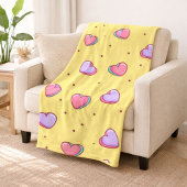 Roze en Paars hart Fleece Deken