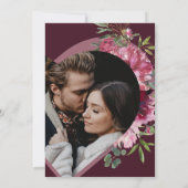 Roze en paars hart romantische bruiloft Uitnodigin Kaart (Achterkant)