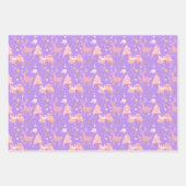 Roze en Paars kerstontwerp Inpakpapier Vel (Voorkant)
