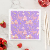 Roze en Paars kerstontwerp Servet (Insitu)