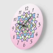  Roze en Paars Mandala Grote Klok (Hoek)