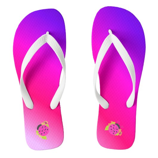 Roze en Paars met lak Teenslippers (Voetbed)