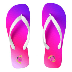 Roze en Paars Met Lieveheersbeestjes Teenslippers
