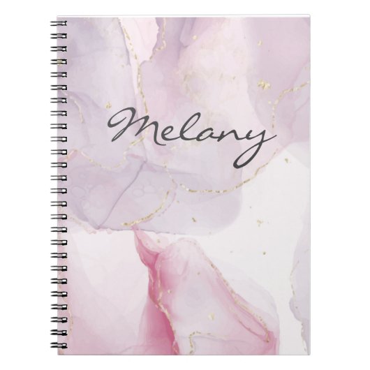 Roze en paars met naam notitieboek (Voorkant)