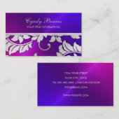 Roze en Paars met Silver Damask Visitekaartje (Voorkant / Achterkant)