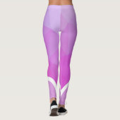 Roze en paars met witte streep modern leggings (Achterkant)