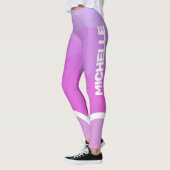 Roze en paars met witte streep modern leggings (Links)