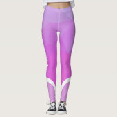 Roze en paars met witte streep modern leggings (Voorkant)