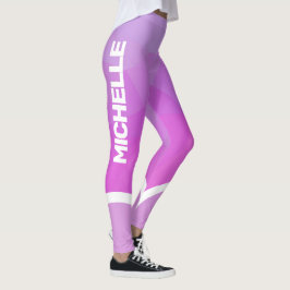 Roze en paars met witte streep modern leggings