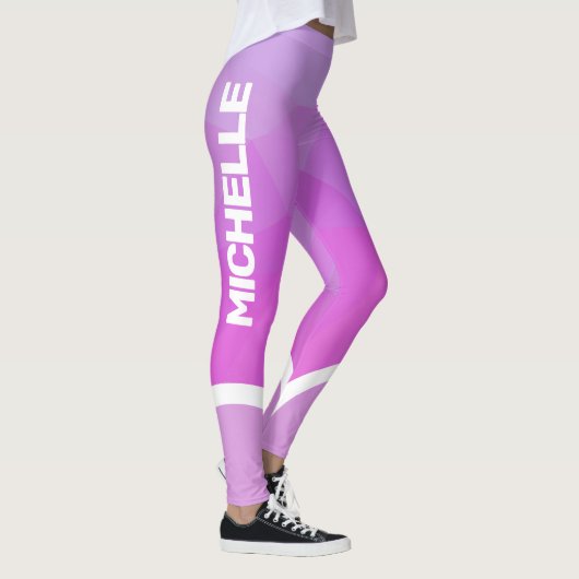 Roze en paars met witte streep modern leggings (Rechts)