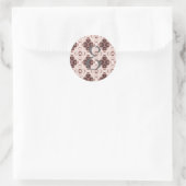 roze en paars ontwerp ronde sticker (Tas)