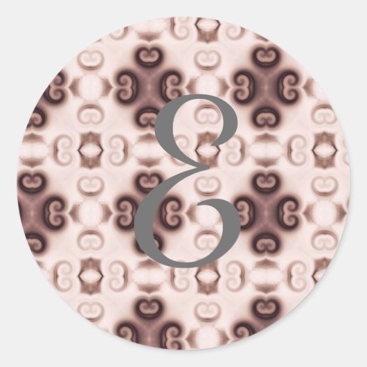 roze en paars ontwerp ronde sticker (Voorkant)