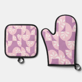 Roze en paars ovenwant & pannenlap set