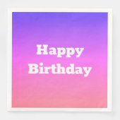 Roze en Paars papier Birthday Napkins Servet (Voorkant)