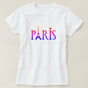Roze en Paars Parijs T-shirt