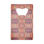 Roze en paars patroon creditkaart flessenopener (Voorkant)