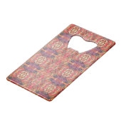 Roze en paars patroon creditkaart flessenopener (Achterkant Gekanteld)