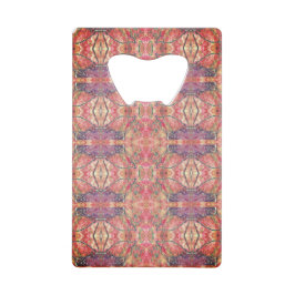 Roze en paars patroon creditkaart flessenopener