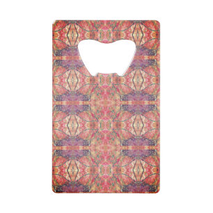 Roze en paars patroon creditkaart flessenopener