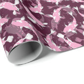 Roze en Paars Patroon - Koi Fish Cadeaupapier (Rol Hoek)
