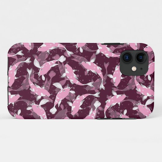 Roze en Paars Patroon - Koi Fish Case-Mate iPhone Case (Achterkant (horizontaal))