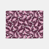 Roze en Paars Patroon - Koi Fish Fleece Deken (Voorkant (Horizontaal))