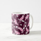 Roze en Paars Patroon - Koi Fish Koffiemok (Voorkant rechts)
