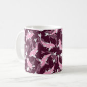 Roze en Paars Patroon - Koi Fish Koffiemok (Voorkant links)