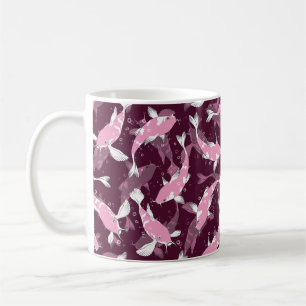 Roze en Paars Patroon - Koi Fish Koffiemok