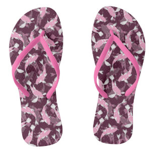 Roze en Paars Patroon - Koi Fish Teenslippers