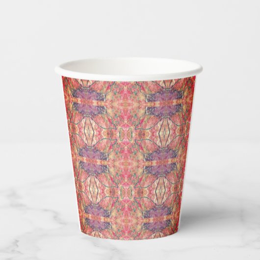 Roze en paars patroon papieren bekers (Voorkant)