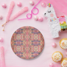 Roze en paars patroon papieren bordje