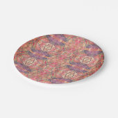 Roze en paars patroon papieren bordje (Gekanteld)