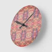 Roze en paars patroon ronde klok (Hoek)