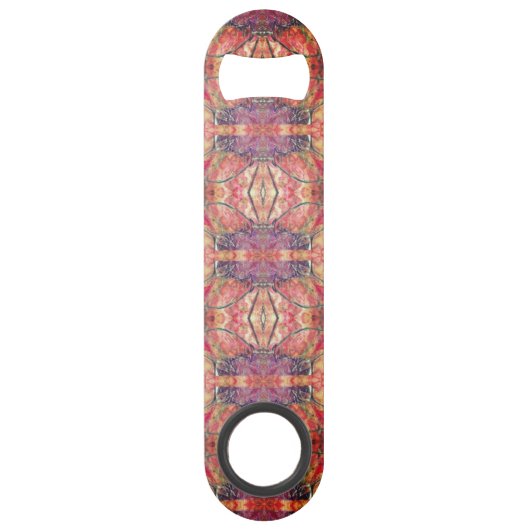 Roze en paars patroon speed flessenopener (Voorkant)