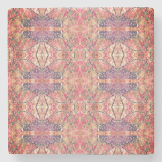 Roze en paars patroon stenen onderzetter (Voorkant)