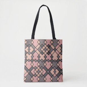 roze en paars patroon tote bag