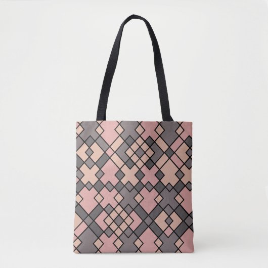 roze en paars patroon tote bag (Voorkant)