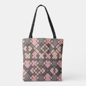 roze en paars patroon tote bag (Achterkant)